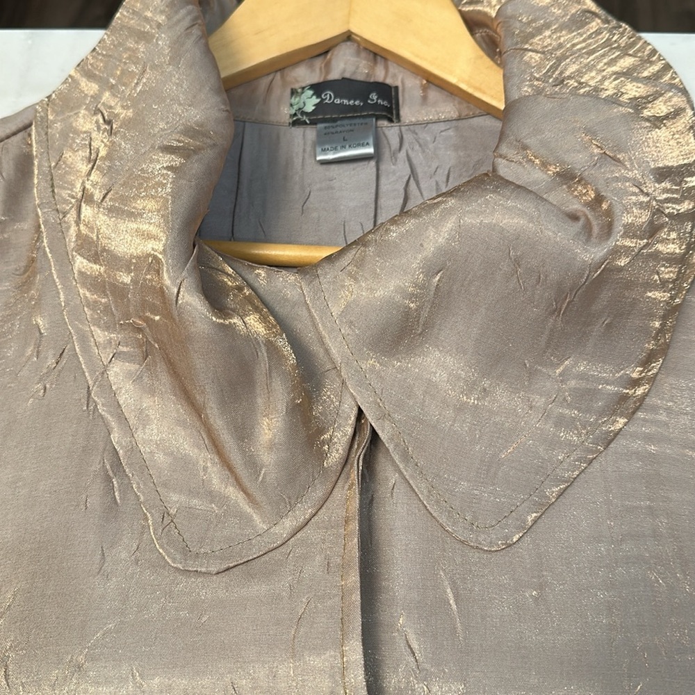 Chic Tan Women's Blazer with Unique Collar - Picture 5 of 5